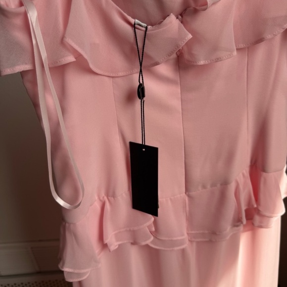 NWT Gianni Bini Sam Sweetheart Neck Sleeveless Ruffle Chiffon Long Dress - Picture 5 of 6